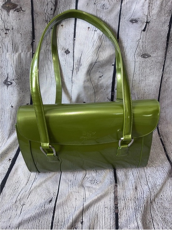 Beijo Handbags - Beijo Moss Green Vegan Patent Leather Shoulder Bag Purse Y2K Vintage NWT Glossy